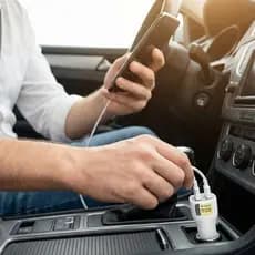 CARREGADOR VEÍCULAR RÁPIDO COM 2 SAÍDAS USB LEHMOX