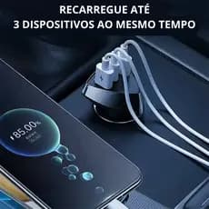 Carregador  Rápido Veicular Com 3 Saídas USB 4.1A LEHMOX LE-496 - Carregamento Rápido e Seguro