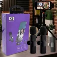 MICROFONE LAPELA DUPLO SEM FIO PARA IPHONE - KIT COM 2 MICROFONES PARA CELULAR