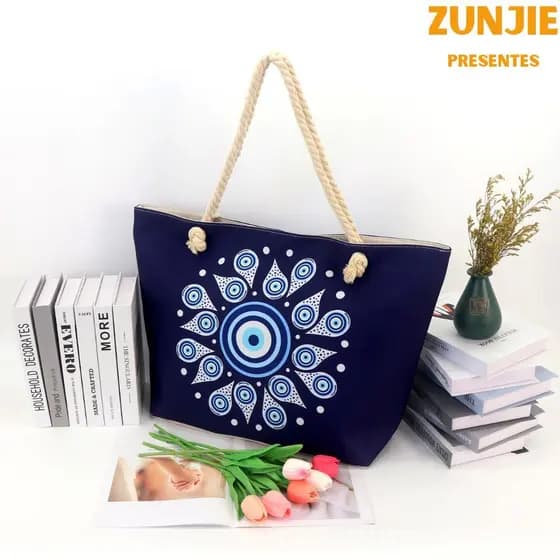 Bolsa de Praia Olho Grego com Nécessaire Lindas Estampas Verão Praia Moda