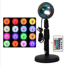 Lâmpada Pôr do Sol com Controle Remoto Luz Noturna USB 16 Cores Ajustáveis para Decoração de Quarto e Festas (6236)