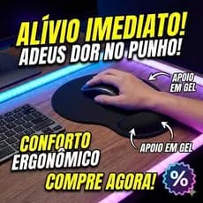 Mouse Pad com Apoio de Punho – Conforto para Trabalho e Jogos