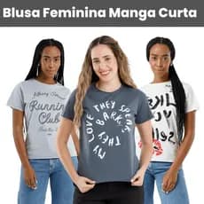 Blusa Feminina Manga Curta Estilo Blogueira TS021-C28