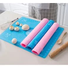 Tapete Culinário de Silicone para Abrir Massa sovar pães confeitaria Antiaderente COR AZUL VERDE ROSA