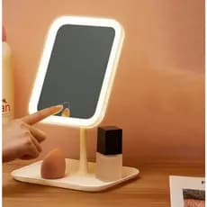 Espelho de mesa retangular  maquiagem com  luz de LED COM  3 modos de cores
