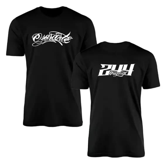Camisa Estampada Blusa "Osascorte E 244 Original" Estampa Dupla Frente E Costa Moto