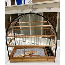 Gaiola de Madeira com Arco Plástico e Base de Alumínio para Pássaros Nº1