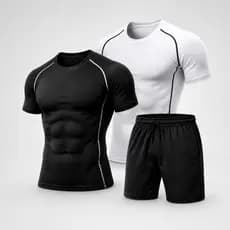 Kit Camisa de Compressão + Short Dri-fit Masculino Camiseta Academia Treino Corrida