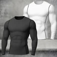 Camisa de Compressão Manga Longa Comprida Masculina Esportiva Térmica para Frio