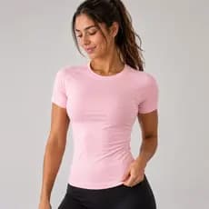 Blusa Feminina de Compressão Baby Tee Manga Curta Camisa Poliamida Academia Slim Fit