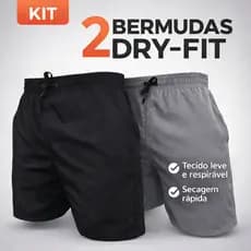 Kit 2 Shorts Dry fit Elastano Bermuda de Praia Futebol e Academia