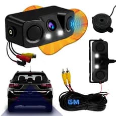 Câmera de ré aviso sonoro Beep sensor de estacionamento com LED