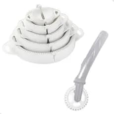 Kit Para Pastel Carretilha Corta Fecha e 5 Formas Molde de Risole Salgados
