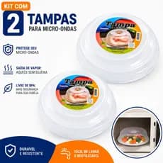 Kit 2 Tampas Protetora de Alimentos Microondas Livre de BPA 23cm