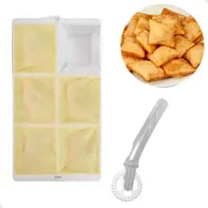 Kit Forma Molde e Carretilha Corta e Fecha Para Pastel