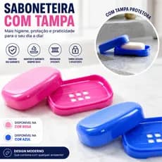 Saboneteira Porta Sabonete Com Tampa e Drenagem