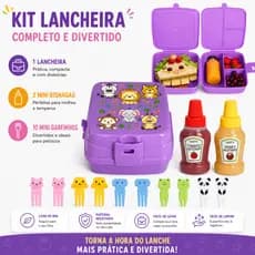 Kit Lancheira Escolar com 10 Garfinhos e 2 Mini Bisnagas