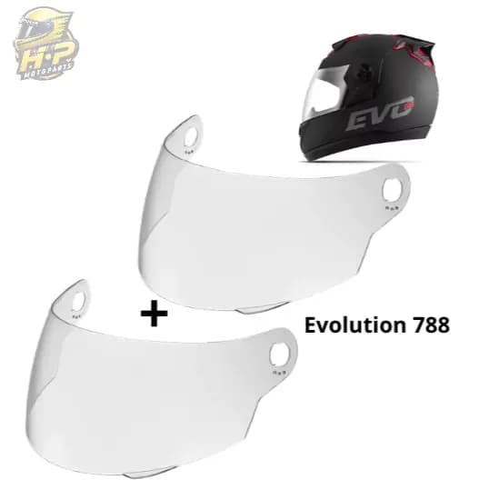 2 Viseiras Cristais ou Fumê Para Capacete Compatível Evolution 788 G1 ao G8 Pro Tork