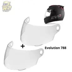 2 Viseiras Cristais ou Fumê Para Capacete Compatível Evolution 788 G1 ao G8 Pro Tork