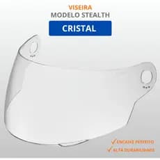 Viseira Cristal ou Fumê Para Capacete Compatível Stealth (com os 2 Encaixes REDONDOS) Pro Tork