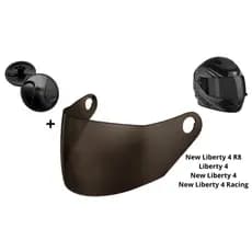 Viseira Fumê Compatível Capacete Pro Tork New Liberty 4 R8 + 1 Par Botão Fixador