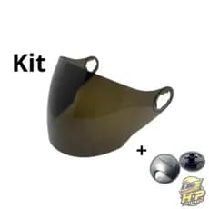 KIT VISEIRA FUME + 1 PAR REPARO COMPATÍVEL C/ CAPACETE JOY 23 TAURUS