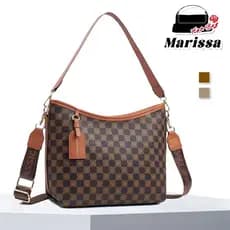 Marissa Bolsa Crossbody Feminina com Logo e Aplicações Bolsa Tote de Ombro Grande Capacidade