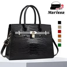 Marissa Bolsa Tote Crocodilo Luxo - Bolsa de Mãe com Divisórias Antifurto - Grande Capacidade