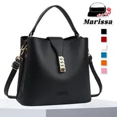 Marissa Bolsa de ombro feminina Bolsa transversal Design com fivela de metal Design antifurto