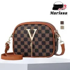 Marissa Bolsa Feminina com 3 Compartimentos Bolsa Transversal em Couro Macio Leve e Prática