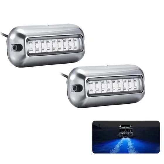 Kit 02 Luz Subaquática 42 Leds 12v 24v Barco Lancha Iate