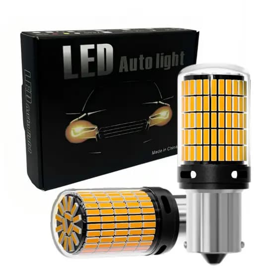 Par Lâmpada 150 Led Luz Seta Pisca PY21w Bau15s 1156 Ambar 35w Com Canbus