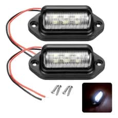 2 Luz De Placa Carro 6 Leds Caminhão Carretinha 12v 24v