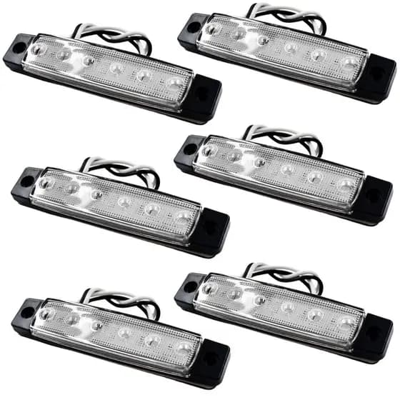 Kit 06 Luz Sinalização Lanterna Lateral Caminhão Baú 12v