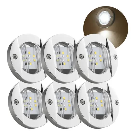 Kit 6 Luz De Popa Cortesia 6 Leds Forte Barco Lancha Iate