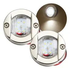 02 Luz De Cortesia Redonda 6 Leds Super Forte Barco Lancha
