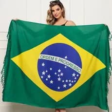 Canga Feminina Brasil Tecido Leve Secagem Rápida e Cores Vibrantes