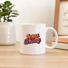 Caneca Cristã Personalizada 325ml Desenho Gospel Presente Evangélico em Cerâmica