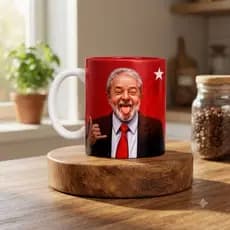 Caneca Temática Lula 325ml Presente Criativo Trolagem Decoração