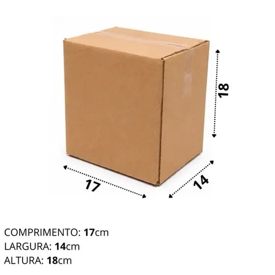 Caixa de Papelão Reforçada para Envio 17x14x18 Padrão Embalagem E-commerce
