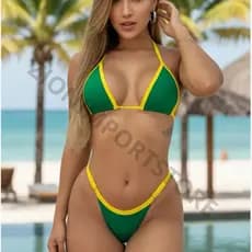 Biquíni Cortininha Marquinha Fita Brasil Modelo Virgínia Ajustável
