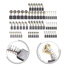KIT 60 ESCOVAS CARVAO CARBONO MARTELO ROTATIVO - 10 TAMANHOS