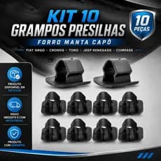 KIT 10 GRAMPOS PRESILHAS FORRO MANTA CAPO FIAT ARGO CRONOS TORO JEEP RENAGADE COMPASS