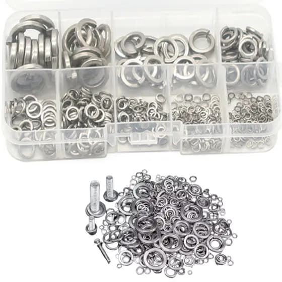KIT 480 ARRUELAS PRESSAO INOX M2 M2.5 M3 M4 M5 M6 M8 M10 M12