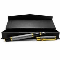 CANETA TINTEIRO PONTA PENA BRILHANTE CINZA PRATA 0,5MM LUXO CALIGRAFIA PONTA PENA QUALIDADE