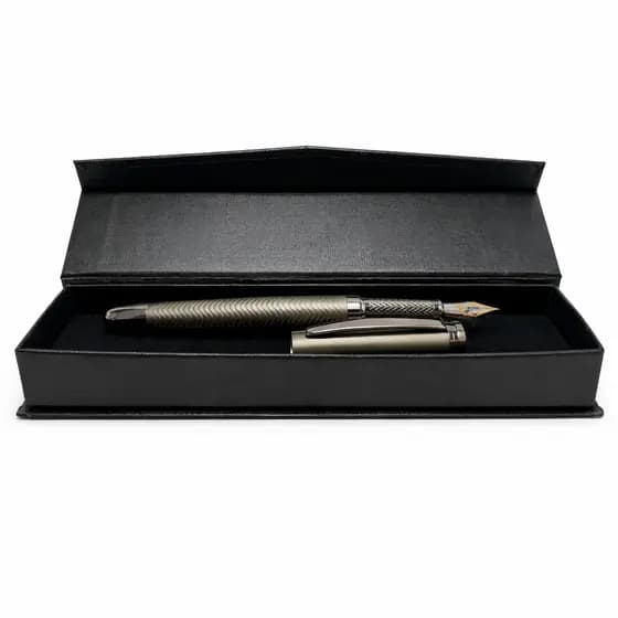 CANETA TINTEIRO EXECUTIVA PENA CHUMBO ELEGANTE 0,5MM E CAIXA CALIGRAFIA PONTA PENA QUALIDADE