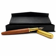 CANETA EXECUTIVA TINTEIRO PONTA PENA AMADEIRADO 0,5MM LUXO CALIGRAFIA PONTA PENA QUALIDADE