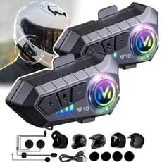 Y10 Motocicleta Sem Fio Bluetooth 5.3 Fone de Ouvido Capacete Kit de Chamadas Mãos Livres À Prova D'Água