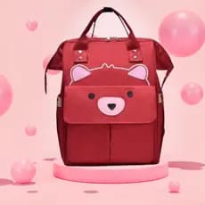 Mochila Multifuncional Maternidade Ursinho e Gatinho Estampada Colorida