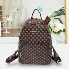 mochila feminina em couro PU alta qualidade média espaçosa com alça de ombro